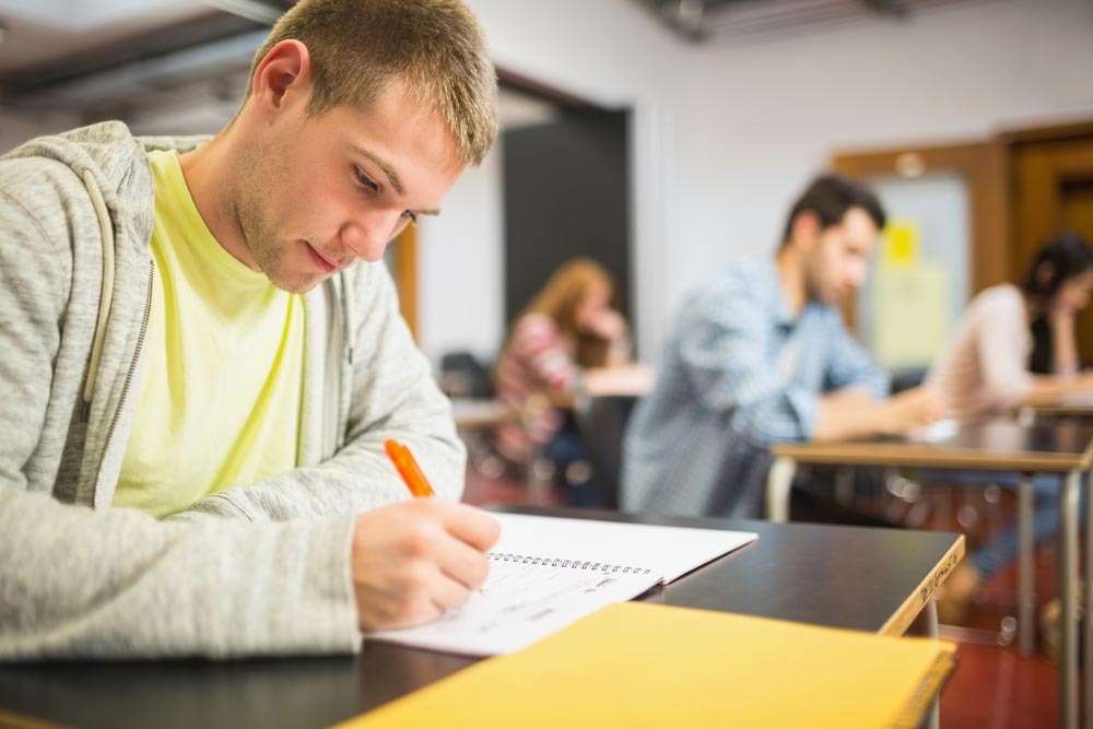 Student sitting exam